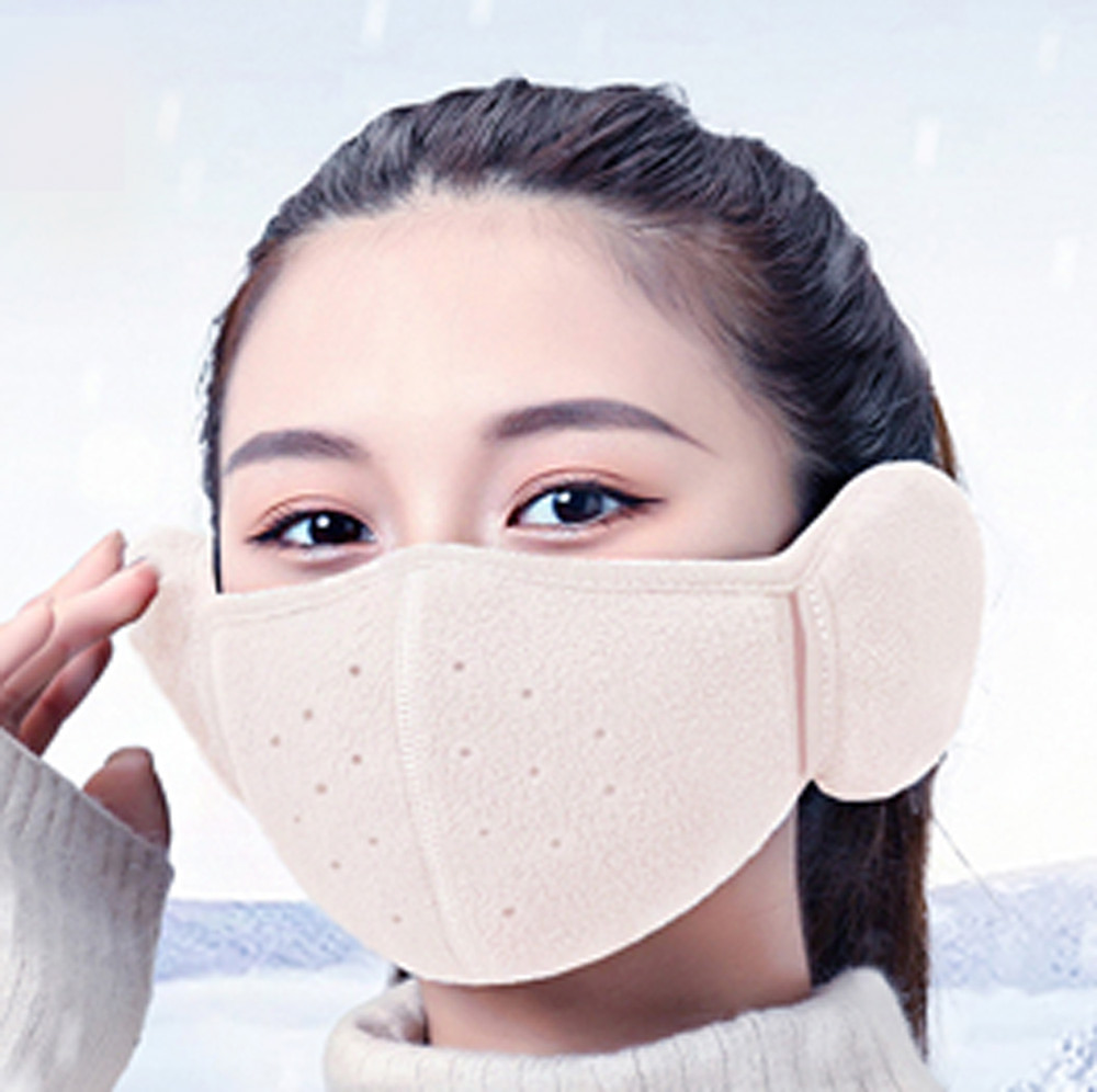 남녀공용 따뜻한 일체형 겨울 방한 마스크 귀도리 귀마개 통기형